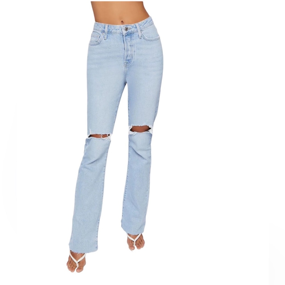 Distressed Bootcut Jeans